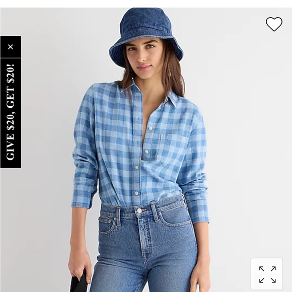 NWT J. Crew Classic-fit shirt in indigo buffalo check // Size 8 - Picture 1 of 4